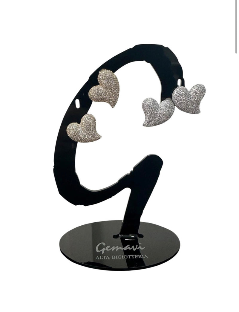 Orecchini a cuore zirconati
