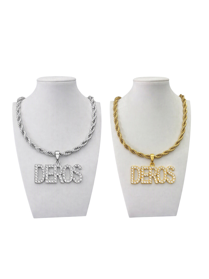 Collana maglia fune con ciondolo personalizzabile